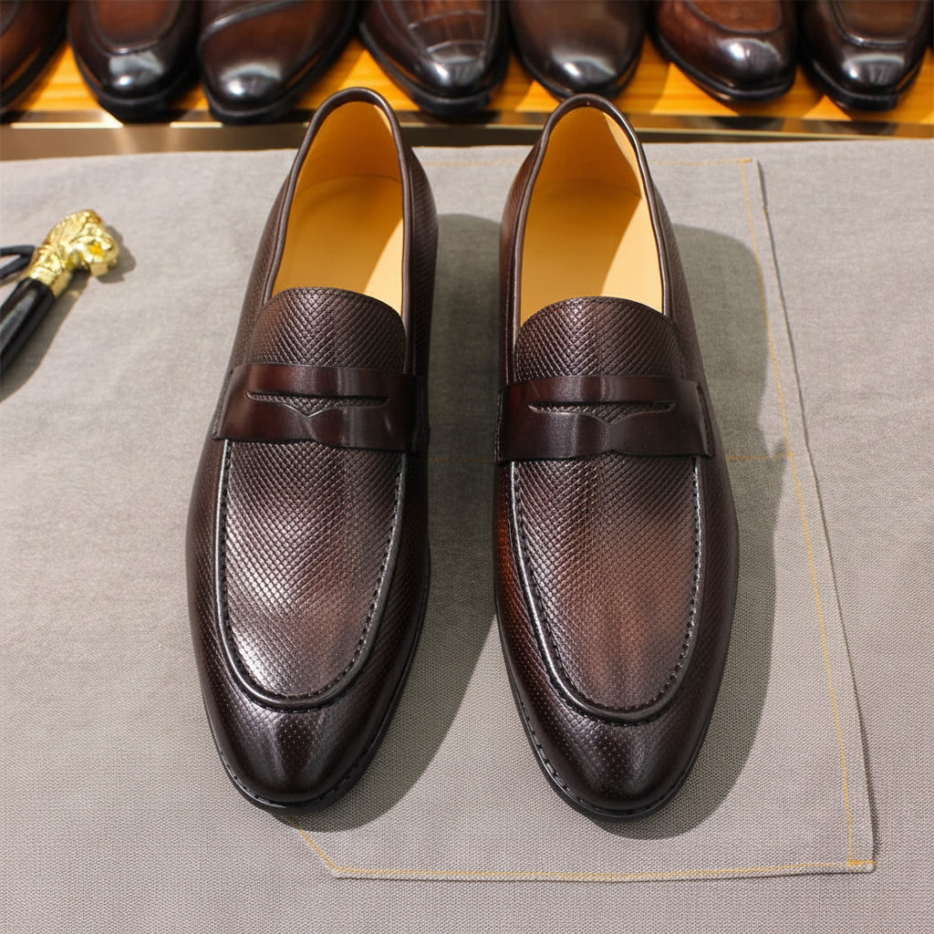 Heren Leren Loafers Slangenprint | Echt Koeienleer Slip-On | Zwart & Coffee | EU 39-46