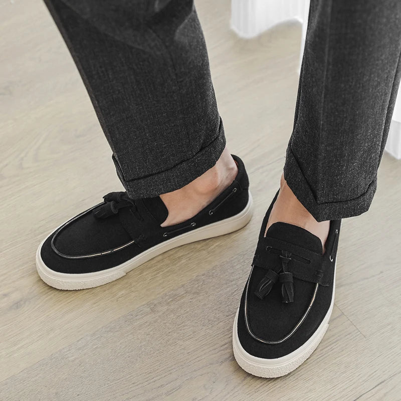 Heren Suède Loafers Handgemaakt | Mocassins Slip-On | Donkerblauw Khaki Bruin Zwart | EU 39-44