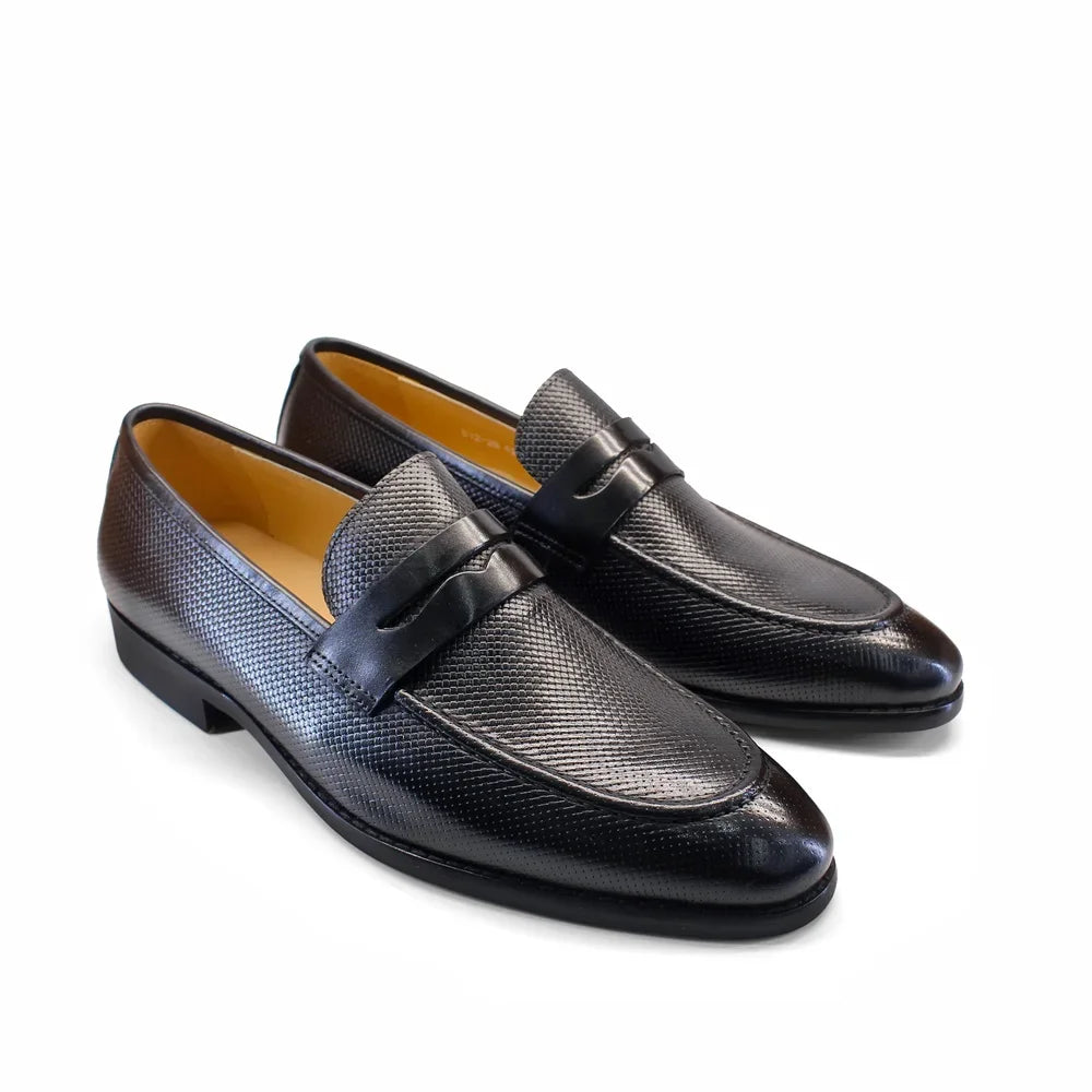 Heren Leren Loafers Slangenprint | Echt Koeienleer Slip-On | Zwart & Coffee | EU 39-46