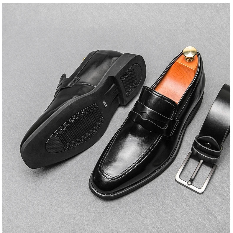 Heren Elevator Schoenen 6cm Hoogteverhoging | Slip-On Loafers Zwart | EU 37-44 | Bruiloft & Zakelijk