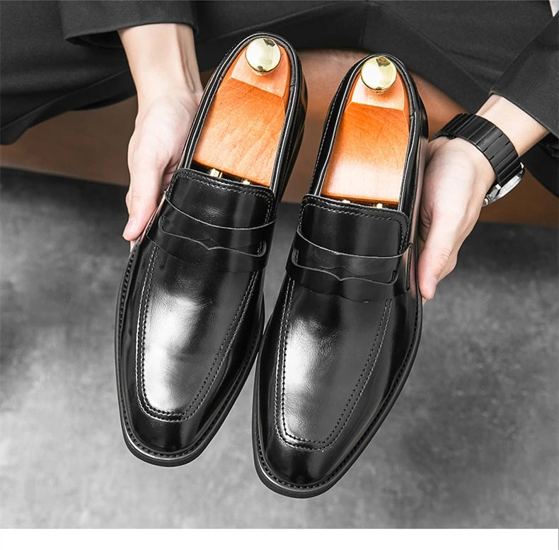 Heren Elevator Schoenen 6cm Hoogteverhoging | Slip-On Loafers Zwart | EU 37-44 | Bruiloft & Zakelijk