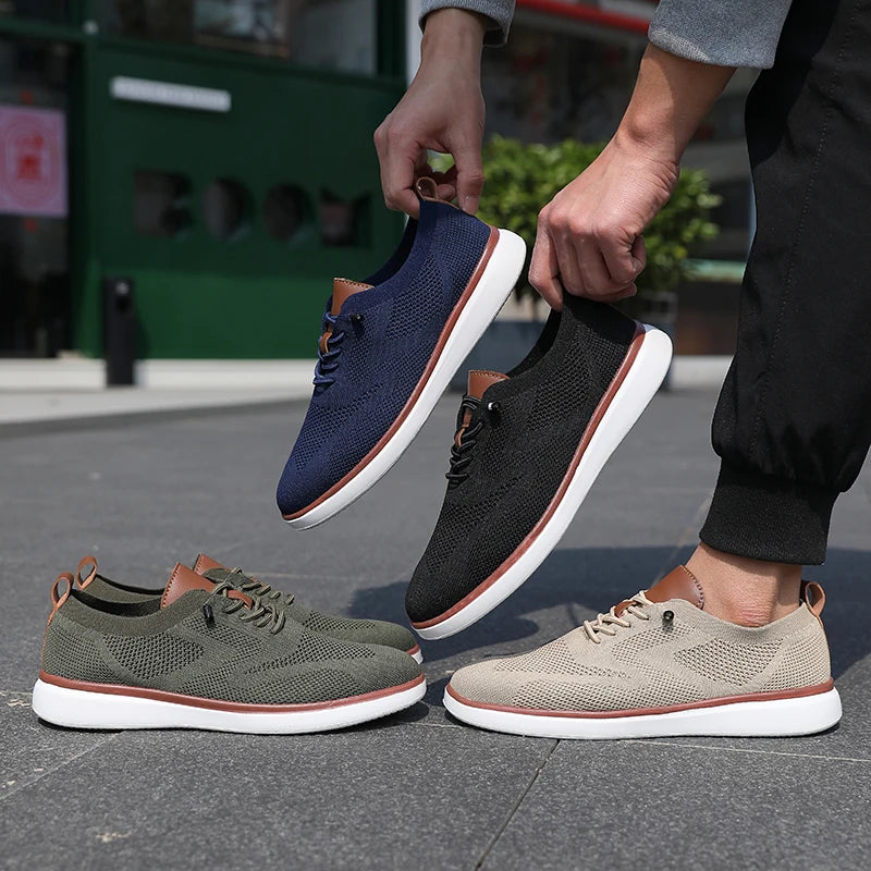 Heren Mesh Sneakers Lichtgewicht | Ademend & Comfortabel | Blauw Groen Beige Zwart | EU 39-47