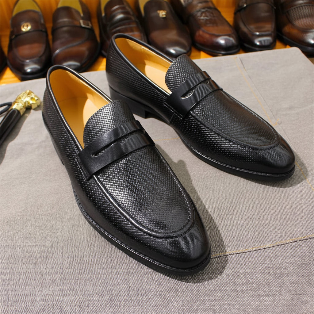 Heren Leren Loafers Slangenprint | Echt Koeienleer Slip-On | Zwart & Coffee | EU 39-46