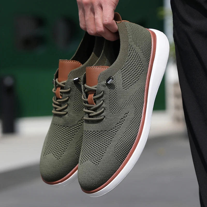 Heren Mesh Sneakers Lichtgewicht | Ademend & Comfortabel | Blauw Groen Beige Zwart | EU 39-47
