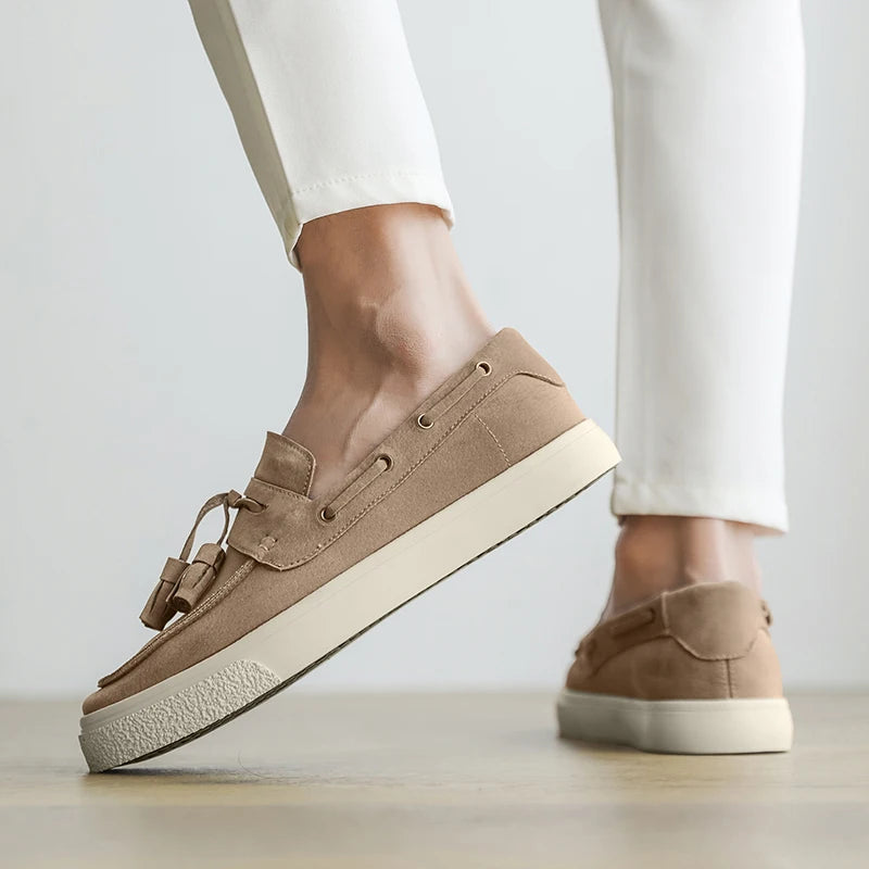Heren Suède Loafers Handgemaakt | Mocassins Slip-On | Donkerblauw Khaki Bruin Zwart | EU 39-44