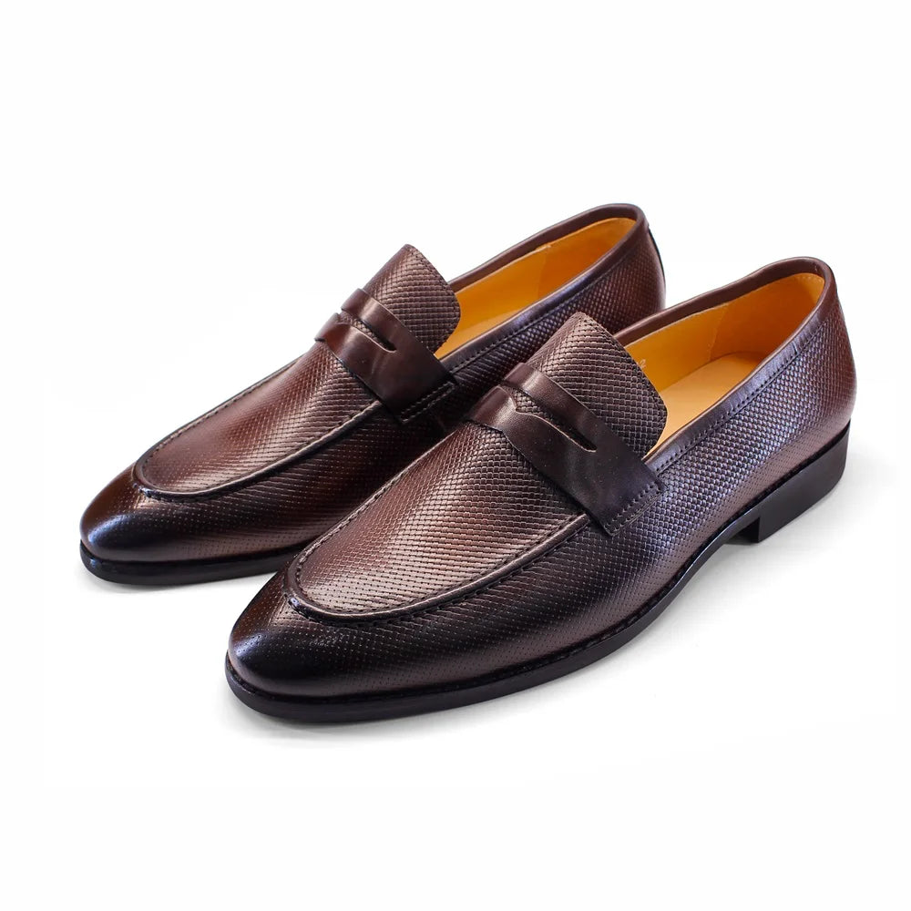 Heren Leren Loafers Slangenprint | Echt Koeienleer Slip-On | Zwart & Coffee | EU 39-46