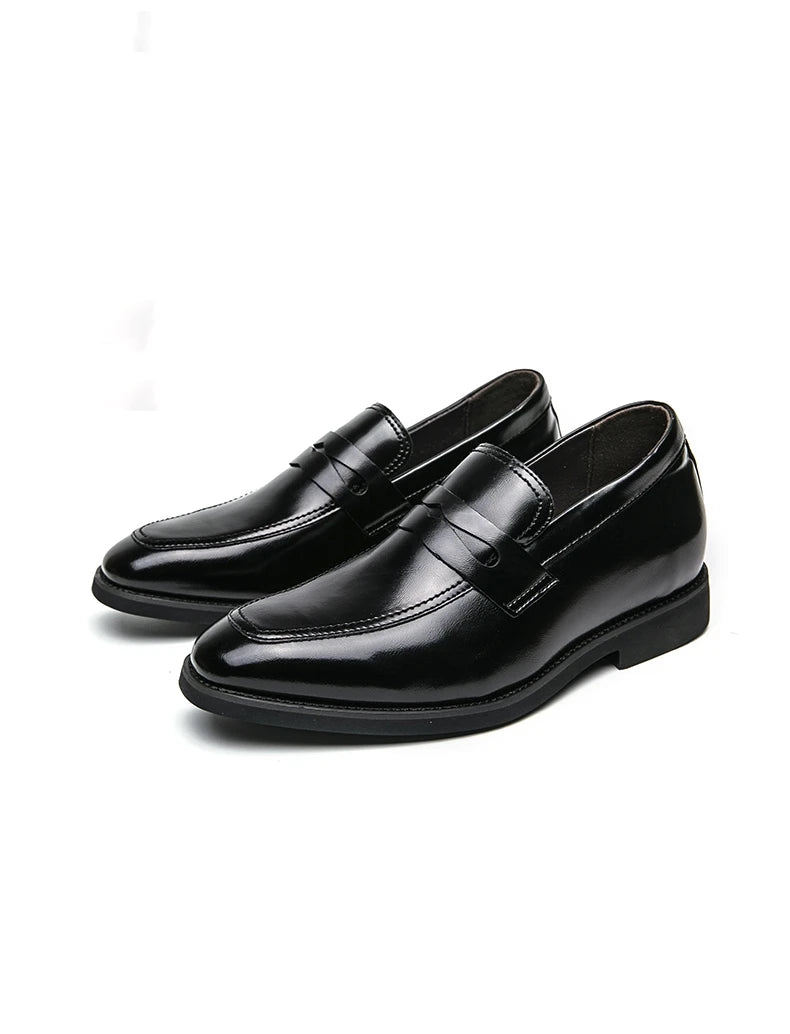 Heren Elevator Schoenen 6cm Hoogteverhoging | Slip-On Loafers Zwart | EU 37-44 | Bruiloft & Zakelijk