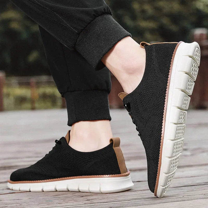 Heren Mesh Sneakers Lichtgewicht | Ademend Color Block | Beige Khaki Wit Zwart Blauw | EU 39-46