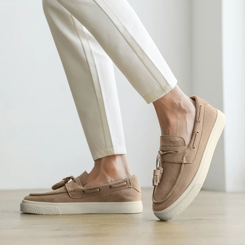 Heren Suède Loafers Handgemaakt | Mocassins Slip-On | Donkerblauw Khaki Bruin Zwart | EU 39-44