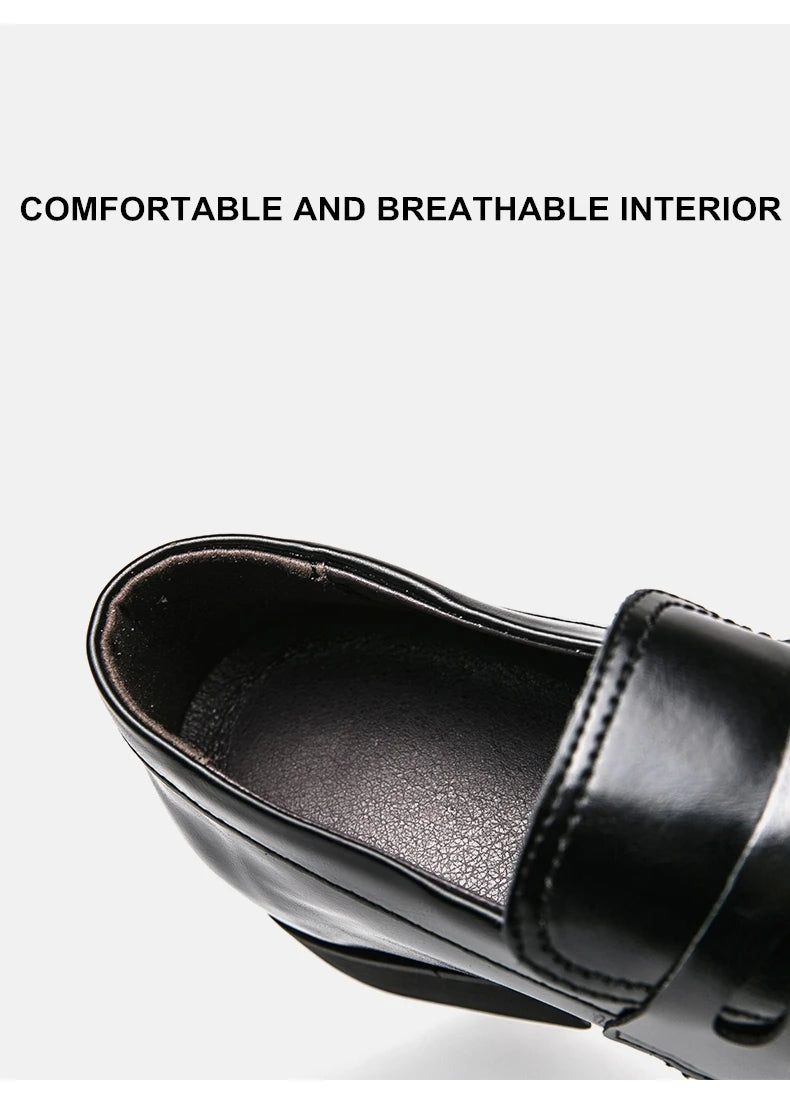 Heren Elevator Schoenen 6cm Hoogteverhoging | Slip-On Loafers Zwart | EU 37-44 | Bruiloft & Zakelijk