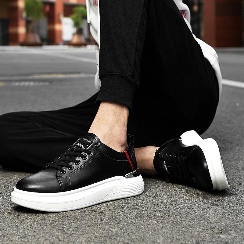 Heren Elevator Sneakers 6 of 8cm Hoogteverhoging | Zwart & Wit | EU 37-43 | Sportief & Casual