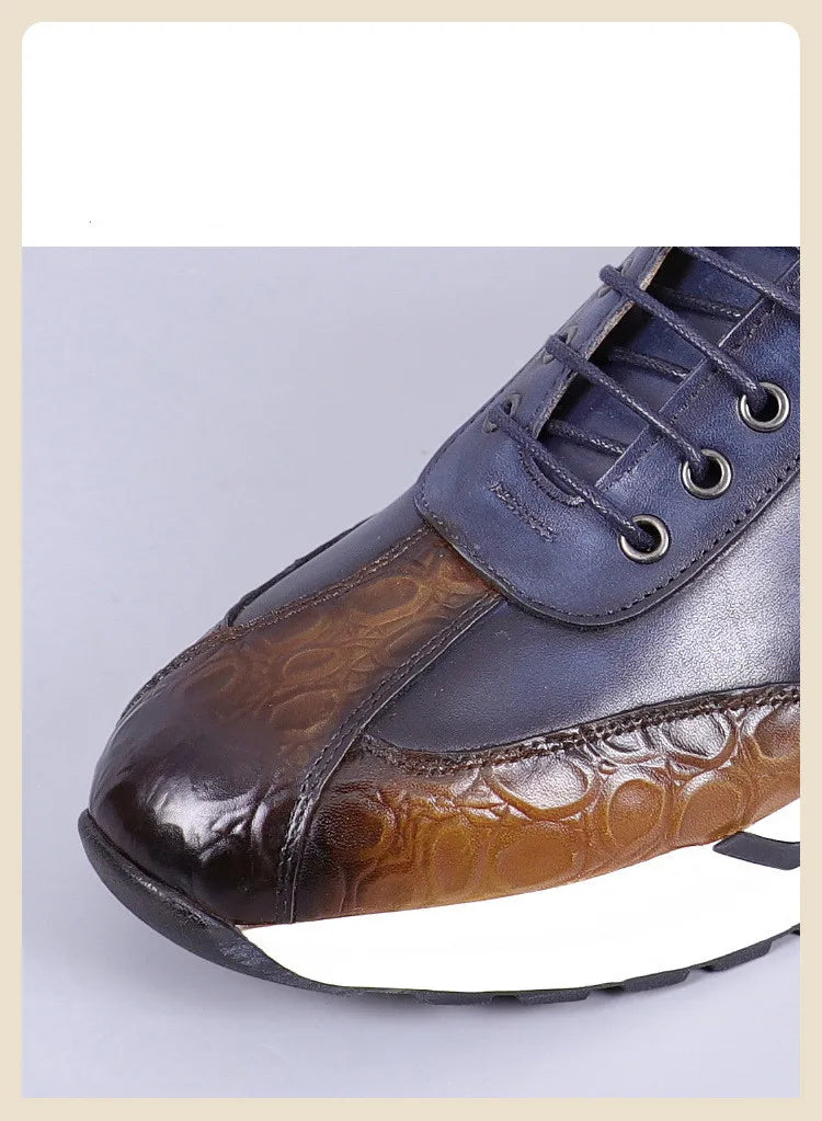 Heren Leren Oxford Sneakers | Retro Stijl | Echt Koeienleer | Maten 38-46 | Groen Bruin Blauw