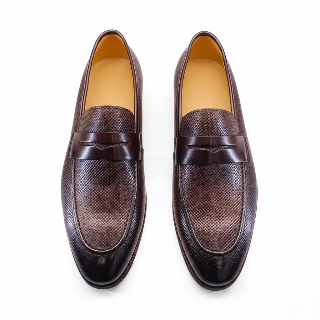 Heren Leren Loafers Slangenprint | Echt Koeienleer Slip-On | Zwart & Coffee | EU 39-46
