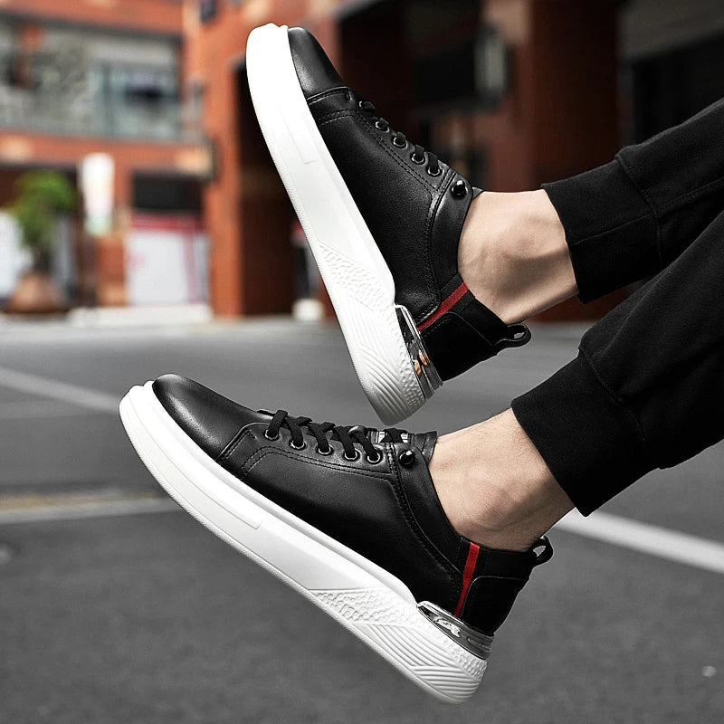 Heren Elevator Sneakers 6 of 8cm Hoogteverhoging | Zwart & Wit | EU 37-43 | Sportief & Casual