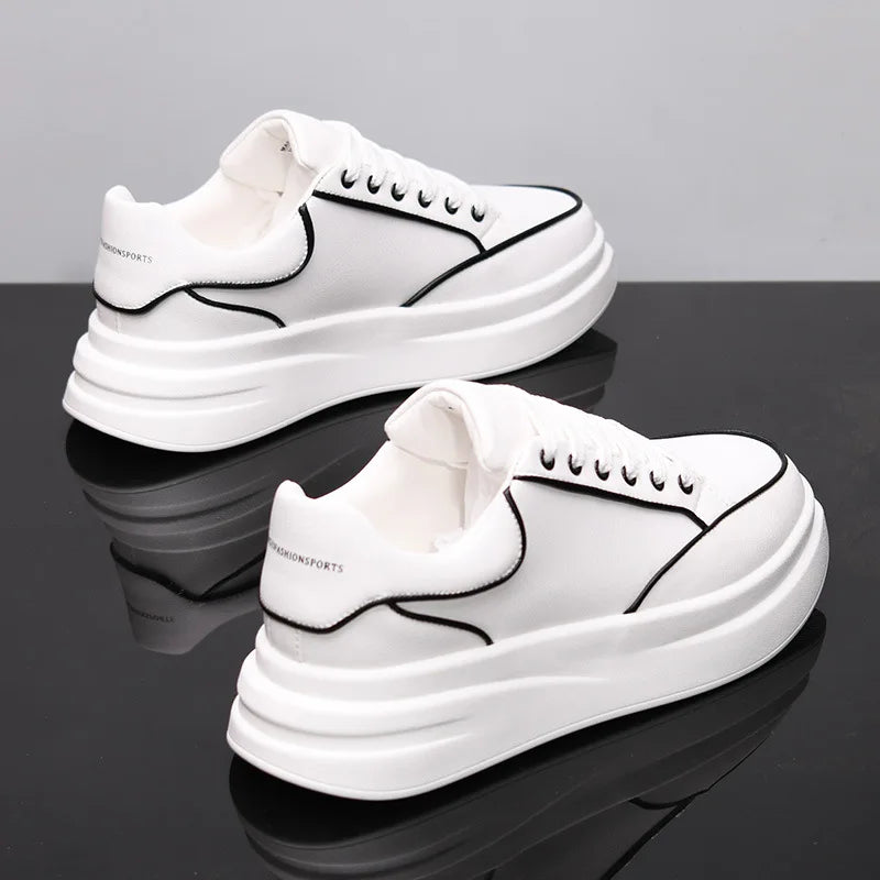 Casual Sneakers Heren & Dames | Hoogteverhogende Zool | EVA | Zwart & Wit | EU 36-44