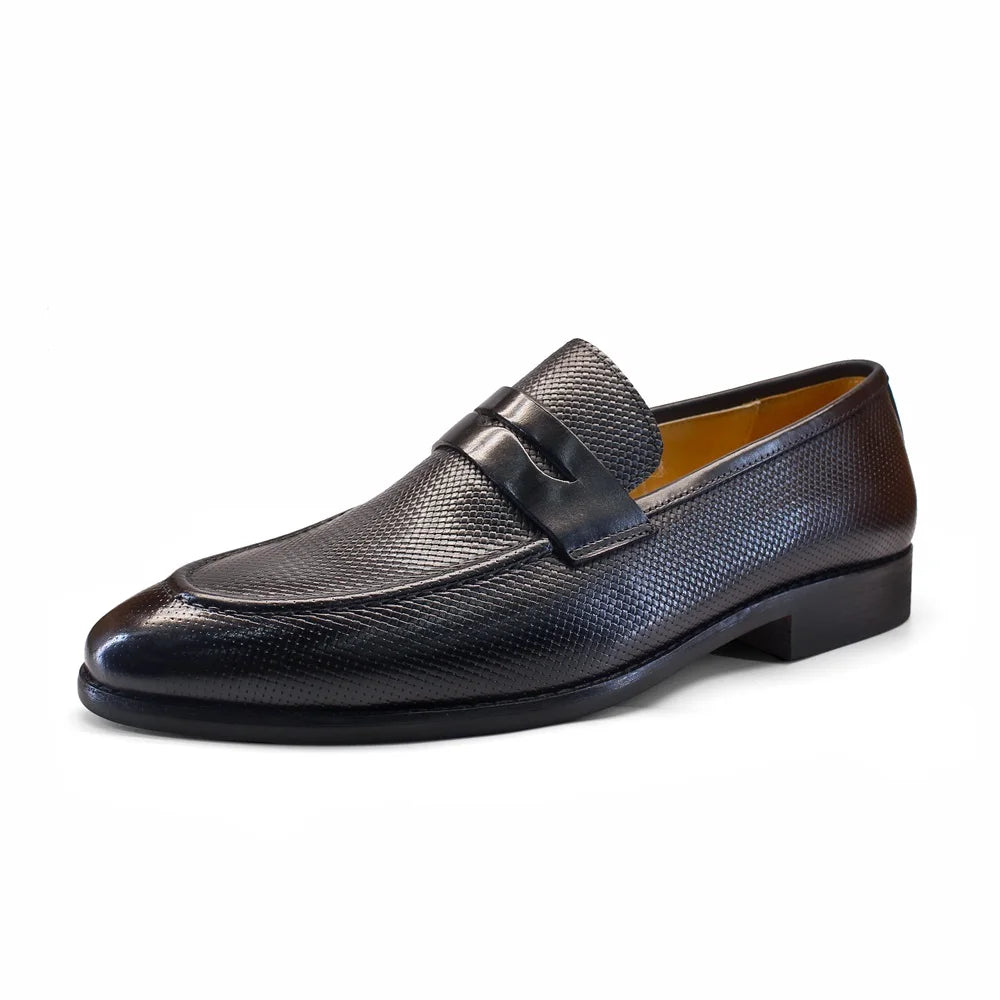 Heren Leren Loafers Slangenprint | Echt Koeienleer Slip-On | Zwart & Coffee | EU 39-46