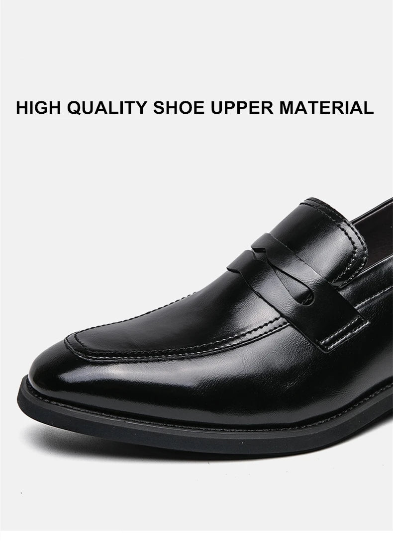 Heren Elevator Schoenen 6cm Hoogteverhoging | Slip-On Loafers Zwart | EU 37-44 | Bruiloft & Zakelijk