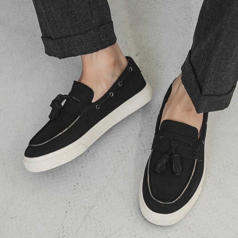 Heren Suède Loafers Handgemaakt | Mocassins Slip-On | Donkerblauw Khaki Bruin Zwart | EU 39-44