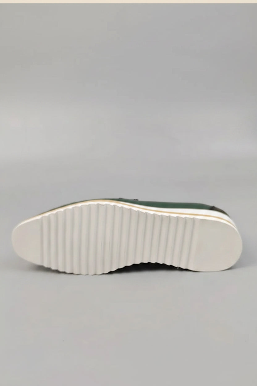 Heren Leren Loafers Handgemaakt | Luxe Instappers Koeienleer | Groen | Maten 38-46